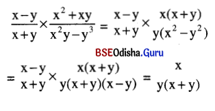BSE Odisha 9th Class Maths Solutions Algebra Chapter 3 ବୀଜଗାଣିତିକ ପରିପ୍ରକାଶ ଓ ଅଭେଦ Ex 3(e) 9