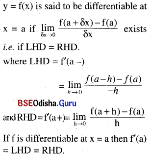 CHSE Odisha Class 11 Math Notes Chapter 14 Limit and Differentiation 3