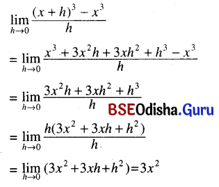 CHSE Odisha Class 11 Math Solutions Chapter 14 Limit and Differentiation Ex 14(b) 12