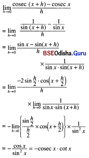 CHSE Odisha Class 11 Math Solutions Chapter 14 Limit and Differentiation Ex 14(c) 24
