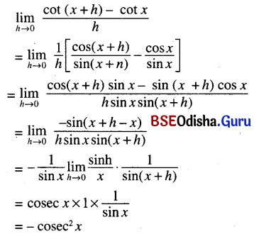 CHSE Odisha Class 11 Math Solutions Chapter 14 Limit and Differentiation Ex 14(c) 26