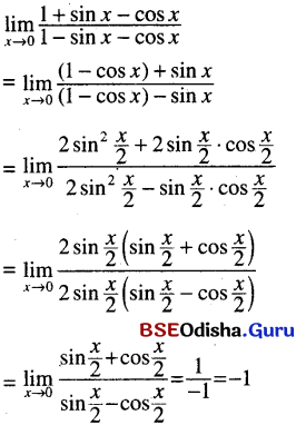CHSE Odisha Class 11 Math Solutions Chapter 14 Limit and Differentiation Ex 14(c) 9
