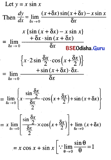CHSE Odisha Class 11 Math Solutions Chapter 14 Limit and Differentiation Ex 14(d) 12