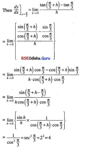 CHSE Odisha Class 11 Math Solutions Chapter 14 Limit and Differentiation Ex 14(d) 15
