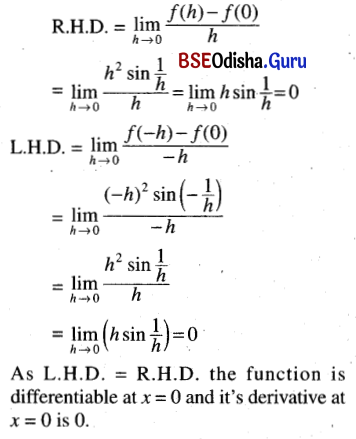 CHSE Odisha Class 11 Math Solutions Chapter 14 Limit and Differentiation Ex 14(d) 24