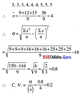 CHSE Odisha Class 11 Math Solutions Chapter 15 Statistics Ex 15 10