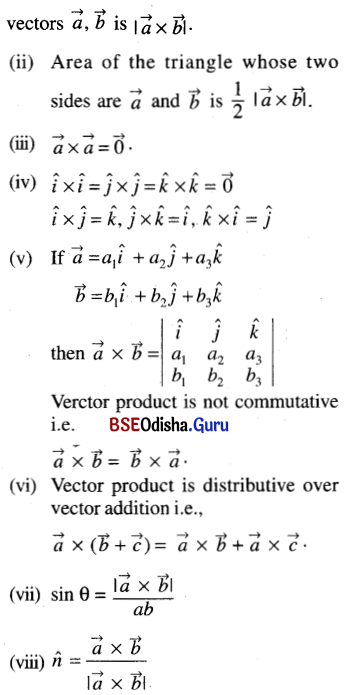 CHSE Odisha Class 12 Math Notes Chapter 12 Vectors 3