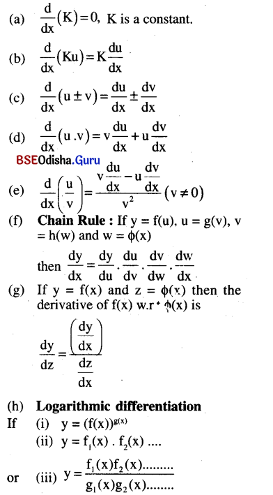 CHSE Odisha Class 12 Math Notes Chapter 7 Continuity and Differentiability 2