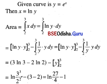 CHSE Odisha Class 12 Math Solutions Chapter 10 Area Under Plane Curves Ex 10 Q.2