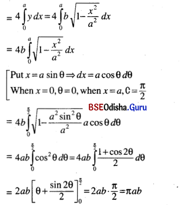 CHSE Odisha Class 12 Math Solutions Chapter 10 Area Under Plane Curves Ex 10 Q.3(1.1)