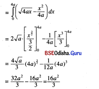 CHSE Odisha Class 12 Math Solutions Chapter 10 Area Under Plane Curves Ex 10 Q.4(3.1)