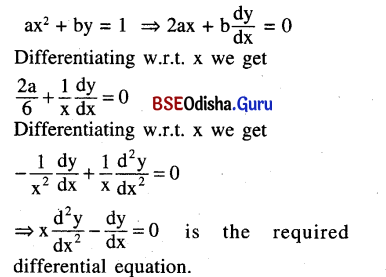 CHSE Odisha Class 12 Math Solutions Chapter 11 Differential Equations Additional Exercise Q.16