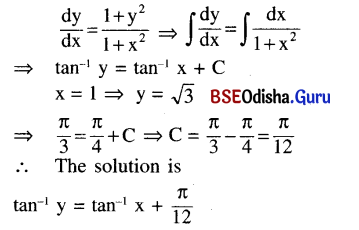CHSE Odisha Class 12 Math Solutions Chapter 11 Differential Equations Additional Exercise Q.5