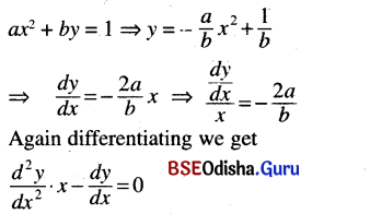 CHSE Odisha Class 12 Math Solutions Chapter 11 Differential Equations Ex 11(a) Q.2(9)
