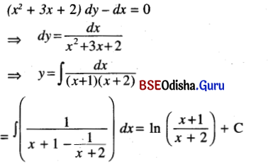 CHSE Odisha Class 12 Math Solutions Chapter 11 Differential Equations Ex 11(a) Q.3(7)