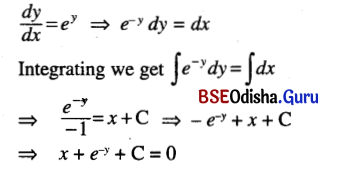 CHSE Odisha Class 12 Math Solutions Chapter 11 Differential Equations Ex 11(a) Q.4(4)