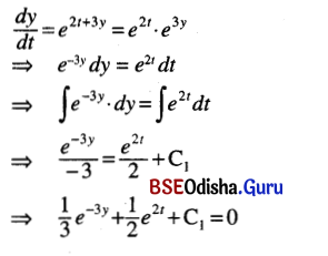 CHSE Odisha Class 12 Math Solutions Chapter 11 Differential Equations Ex 11(a) Q.5(2)