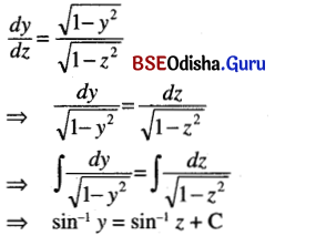 CHSE Odisha Class 12 Math Solutions Chapter 11 Differential Equations Ex 11(a) Q.5(3)