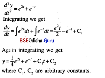 CHSE Odisha Class 12 Math Solutions Chapter 11 Differential Equations Ex 11(a) Q.6(2)