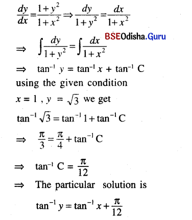 CHSE Odisha Class 12 Math Solutions Chapter 11 Differential Equations Ex 11(a) Q.7(3)