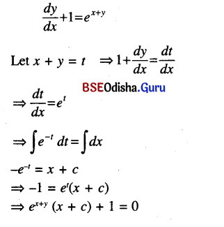 CHSE Odisha Class 12 Math Solutions Chapter 11 Differential Equations Ex 11(a) Q.8(4)