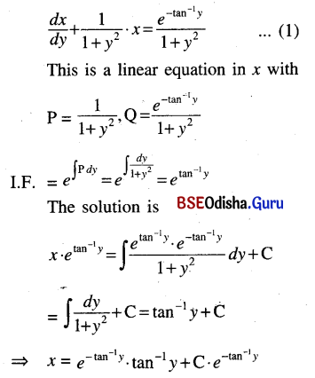 CHSE Odisha Class 12 Math Solutions Chapter 11 Differential Equations Ex 11(b) Q.11