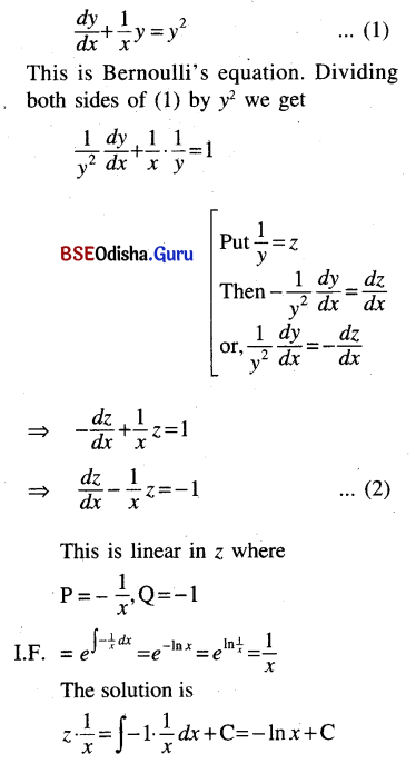 CHSE Odisha Class 12 Math Solutions Chapter 11 Differential Equations Ex 11(b) Q.12