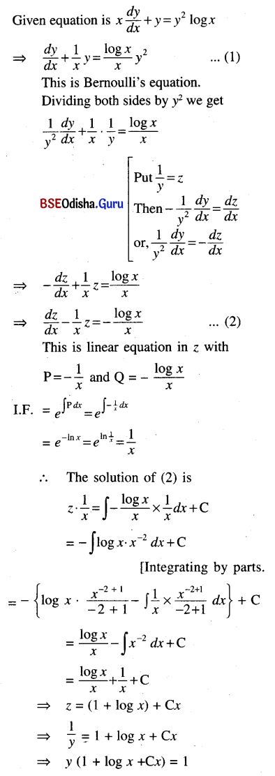 CHSE Odisha Class 12 Math Solutions Chapter 11 Differential Equations Ex 11(b) Q.13