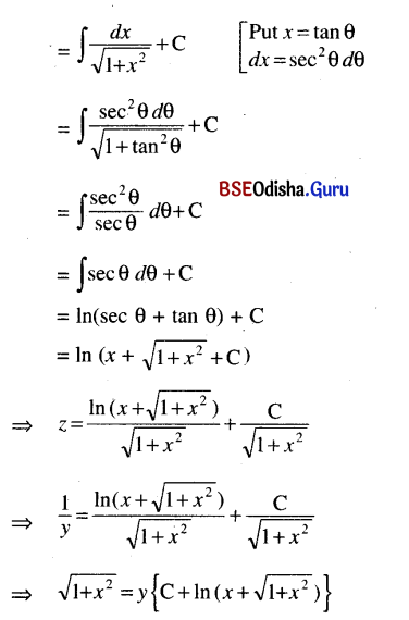 CHSE Odisha Class 12 Math Solutions Chapter 11 Differential Equations Ex 11(b) Q.14.1