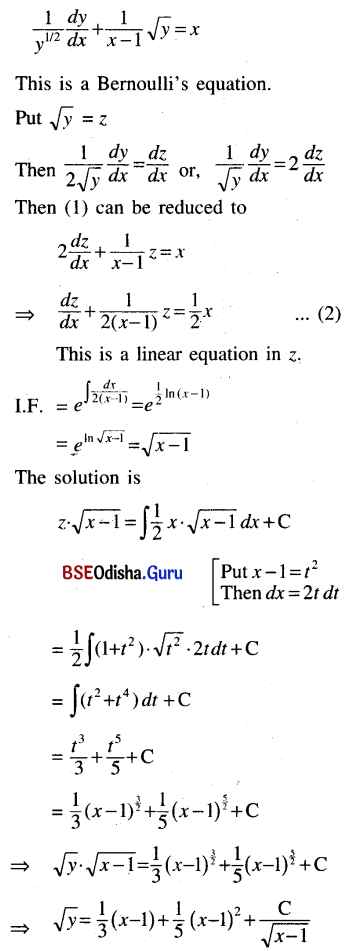 CHSE Odisha Class 12 Math Solutions Chapter 11 Differential Equations Ex 11(b) Q.15