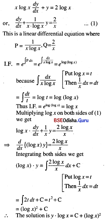 CHSE Odisha Class 12 Math Solutions Chapter 11 Differential Equations Ex 11(b) Q.4
