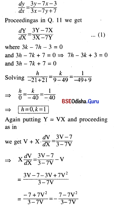 CHSE Odisha Class 12 Math Solutions Chapter 11 Differential Equations Ex 11(c) Q.12