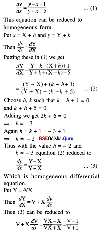 CHSE Odisha Class 12 Math Solutions Chapter 11 Differential Equations Ex 11(c) Q.9