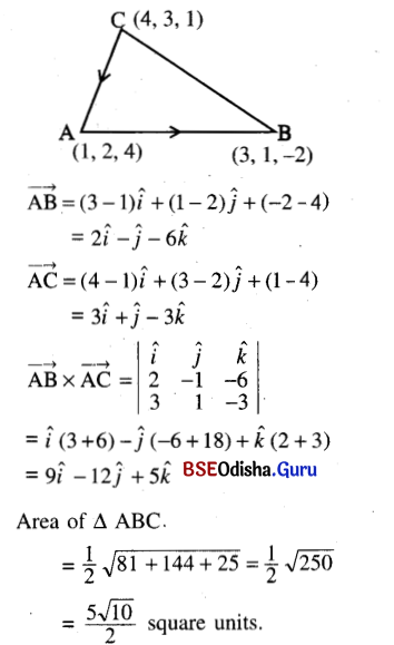 CHSE Odisha Class 12 Math Solutions Chapter 12 Vectors Ex 12(c) Q.5(1)