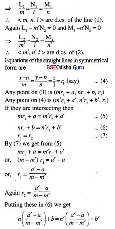 CHSE Odisha Class 12 Math Solutions Chapter 13 Three Dimensional Geometry Ex 13(c) Q.15