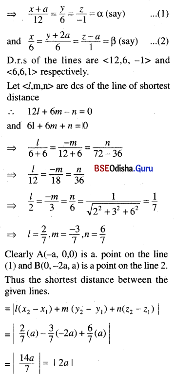 CHSE Odisha Class 12 Math Solutions Chapter 13 Three Dimensional Geometry Ex 13(c) Q.28