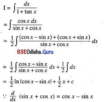 CHSE Odisha Class 12 Math Solutions Chapter 9 Integration Additional Exercise Q.12