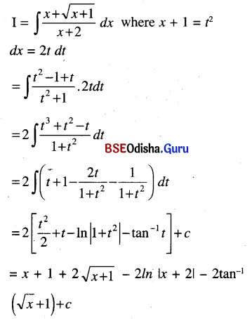 CHSE Odisha Class 12 Math Solutions Chapter 9 Integration Additional Exercise Q.13