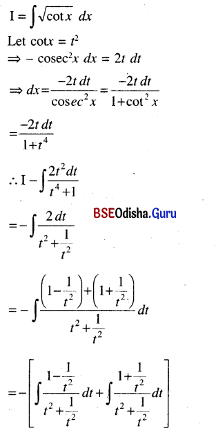 CHSE Odisha Class 12 Math Solutions Chapter 9 Integration Additional Exercise Q.19