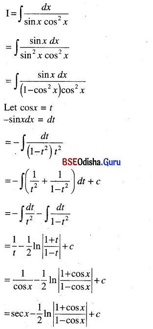 CHSE Odisha Class 12 Math Solutions Chapter 9 Integration Additional Exercise Q.25