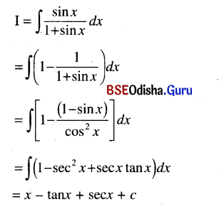 CHSE Odisha Class 12 Math Solutions Chapter 9 Integration Additional Exercise Q.3