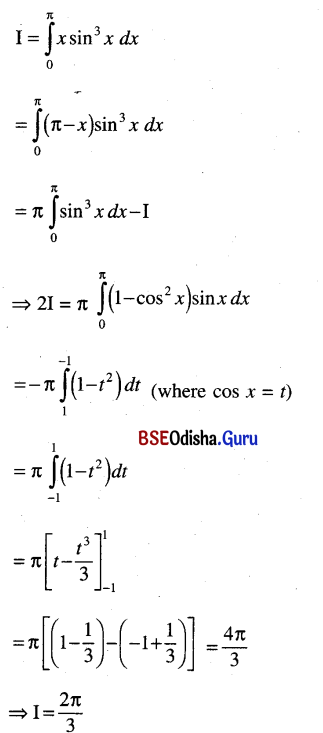 CHSE Odisha Class 12 Math Solutions Chapter 9 Integration Additional Exercise Q.35