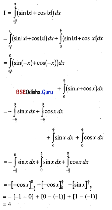 CHSE Odisha Class 12 Math Solutions Chapter 9 Integration Additional Exercise Q.39