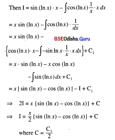 CHSE Odisha Class 12 Math Solutions Chapter 9 Integration Ex 9(e) Q.10(2)