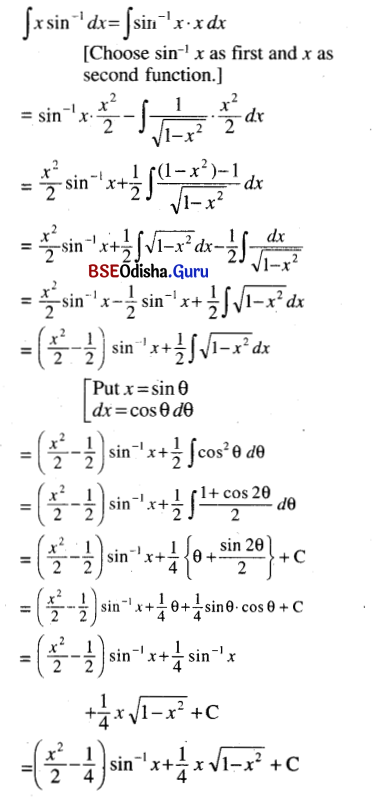 CHSE Odisha Class 12 Math Solutions Chapter 9 Integration Ex 9(e) Q.4(2)