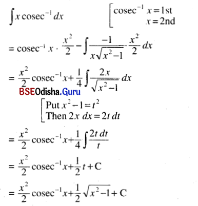 CHSE Odisha Class 12 Math Solutions Chapter 9 Integration Ex 9(e) Q.4(7)
