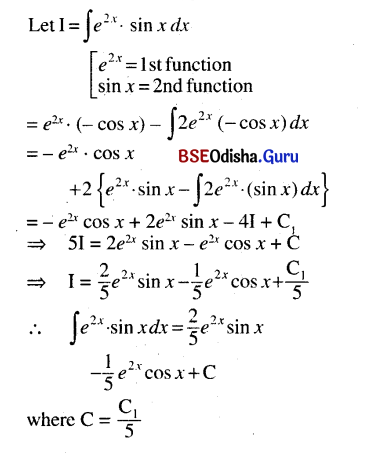 CHSE Odisha Class 12 Math Solutions Chapter 9 Integration Ex 9(e) Q.5(2)