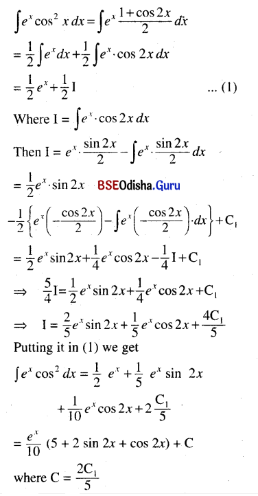 CHSE Odisha Class 12 Math Solutions Chapter 9 Integration Ex 9(e) Q.5(3)