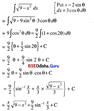 CHSE Odisha Class 12 Math Solutions Chapter 9 Integration Ex 9(e) Q.6(1)