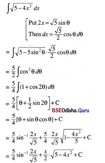 CHSE Odisha Class 12 Math Solutions Chapter 9 Integration Ex 9(e) Q.6(2)